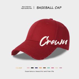 Men's European And American Casual Baseball Caps (Option: Red-Adjustable)
