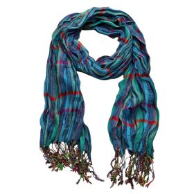 2pcs  Extra Length Navy Jacquard Heavy Textured Scarf ,vacation,daily Life,evening Party,Office Appropriate Subtlety For Women Men (Option: 1pcs)
