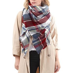 59 X 59in Women Scarf Plaid Tassel Soft Warm Blanket Scarves Womens Shawl Wraps (Option: Pink)