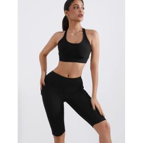 5-inch Yoga Shorts5 High-Waist Seamless Biker Shorts Butt-Lifting, Quick-Dry & Summer Workout Ready (Option: Black-S)
