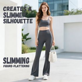 Yoga Pants Without Pockets For Women To Lift The Buttocks, Shape The Body And Tuck In The Abdomen (Option: Grey XL)