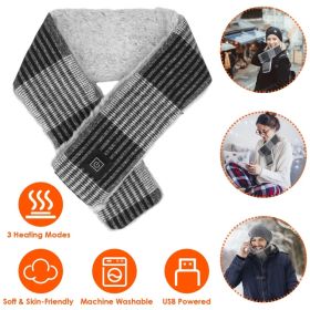 Electric Heated Scarf USB Heating Neck Wrap Unisex Winter Heated Neck Shawl (Option: DarkGrey)