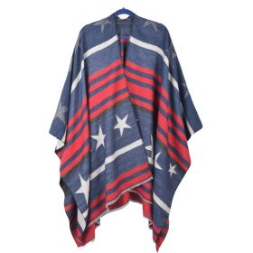Cashmere Cape Split Shawl Air Conditioning Blanket (Option: Red-135X175CM)