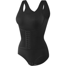 Seamless Shaping Shapewear Body Shaper Tummy Control Bodysuit Women Faja Slimming Waist Trainer Belt Compression Strap (Option: Black-S)