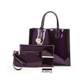 3 Sets Leather Handbags (Option: Purple)