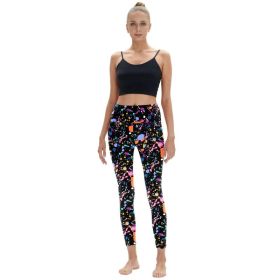Women's High Waisted, Tummy-controlling, Non-see-through Yoga Pants With Pockets, Suitable For Fitness, Exercise And Running (Option: InkjetXL)