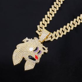 Jewelry Fashion Magic Hat Rabbit Head Pendant Necklace High-grade Cuban Chain (Option: Gold)