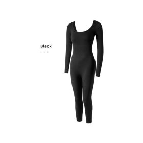 Snatched Waist Body Shaper-Long Sleeve And Full Leg (Option: Black-S)