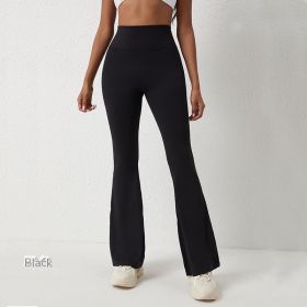 High Waisted Hip Lifting Tight Pants And Wide Leg Fitness Pants (Option: Black-S)