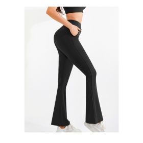 8101 Bell-bottom Pants (Option: Black-S)