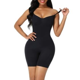 Everyday Snatched Waist Cami Shaper,Open Crotch Design,No-Roll Flat Leg Shapewear-Ultimate Tummy Control & Booty Lift Bodysuit For Women (Option: Black-S)