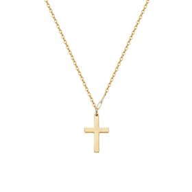 14K Gold Plated Small Cross Pendant Necklace (Option: Gold)