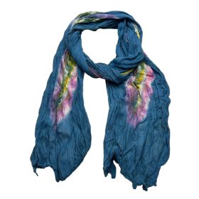 2pcs Turquoise Tie-Dye Cotton Scarf,Crinkle Soft And Breathable Scarf ,vacation,daily Life,evening Party,Office Appropriate Subtlety For Women Men (Option: 1pcs)