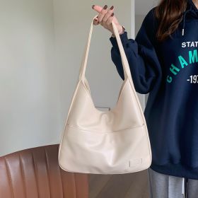 Fashion Tote Bag Large Capacity Casual Shoulder Bag Women's Commuting Handbag College Student (Option: White)