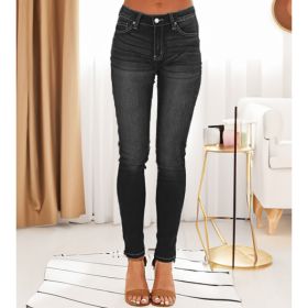 Women's Slim Fit Stretch Skinny Trousers (Option: Black-XS)