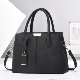 Women's Large Capacity Tote Bag, Casual Daily Handbag, Shoulder Bag, Versatile Crossbody Purse For Everyday Use (Option: Black)