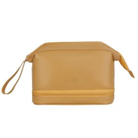 Travel Cosmetic Bag Large Capacity Multifunction Travel Cosmetic Bag Women Toiletries Organizer Female Storage Make Up Case Tool (Option: Double layer yellow)