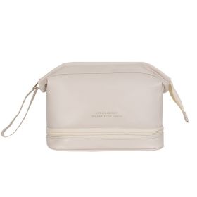 Travel Cosmetic Bag Large Capacity Multifunction Travel Cosmetic Bag Women Toiletries Organizer Female Storage Make Up Case Tool (Option: Double layer white)