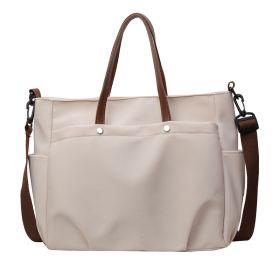 Fashion Casual Simple Shoulder Bag Large Capacity (Option: Beige)