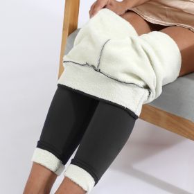 Oversized Cashmere Tight Thermal Pants Autumn And Winter Cashmere Leggings For Women (Option: Grey-S)