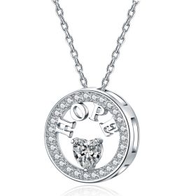 Emma Manor Necklace For Women 18k Gold Plated 925 Silver 5A Zirconia Diamond Hope Pendant Necklace (Option: White Gold)