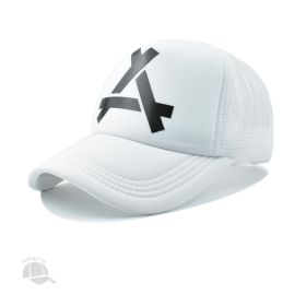 Men's Outdoor Leisure Peaked Cap Wide Brim Sunshade Breathable Net Cap (Option: White-54cm)