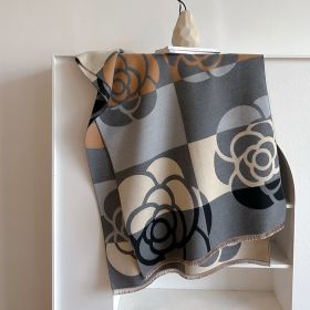 Dual-use Warm Scarf Women's Winter Cloak (Option: Gray-190x65cm)