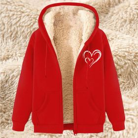 Sweater Men's Fleece-lined Thickened Men's Winter Lambskin (Option: 17 Red-3XL)